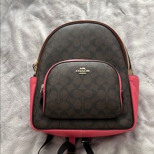 Coach Court Brown and Pink Women's Backpack